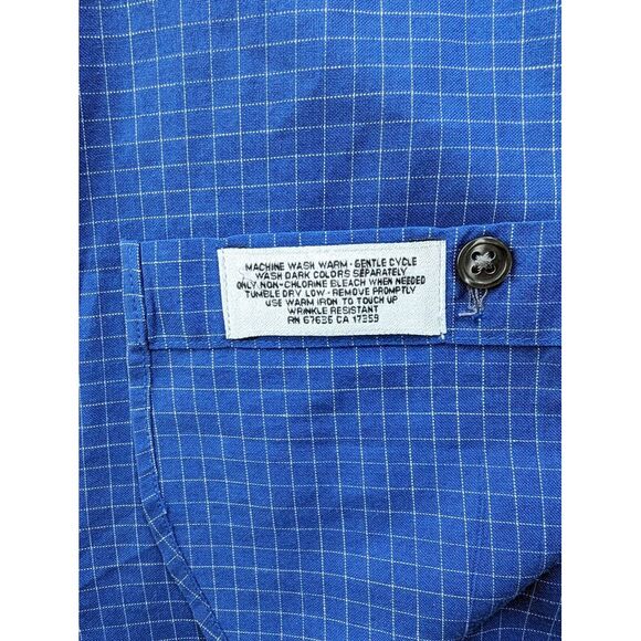 Yves Saint Laurent Long Sleeve Band Collar Men's Size 15.5 34-35 Blue - Picture 5 of 11